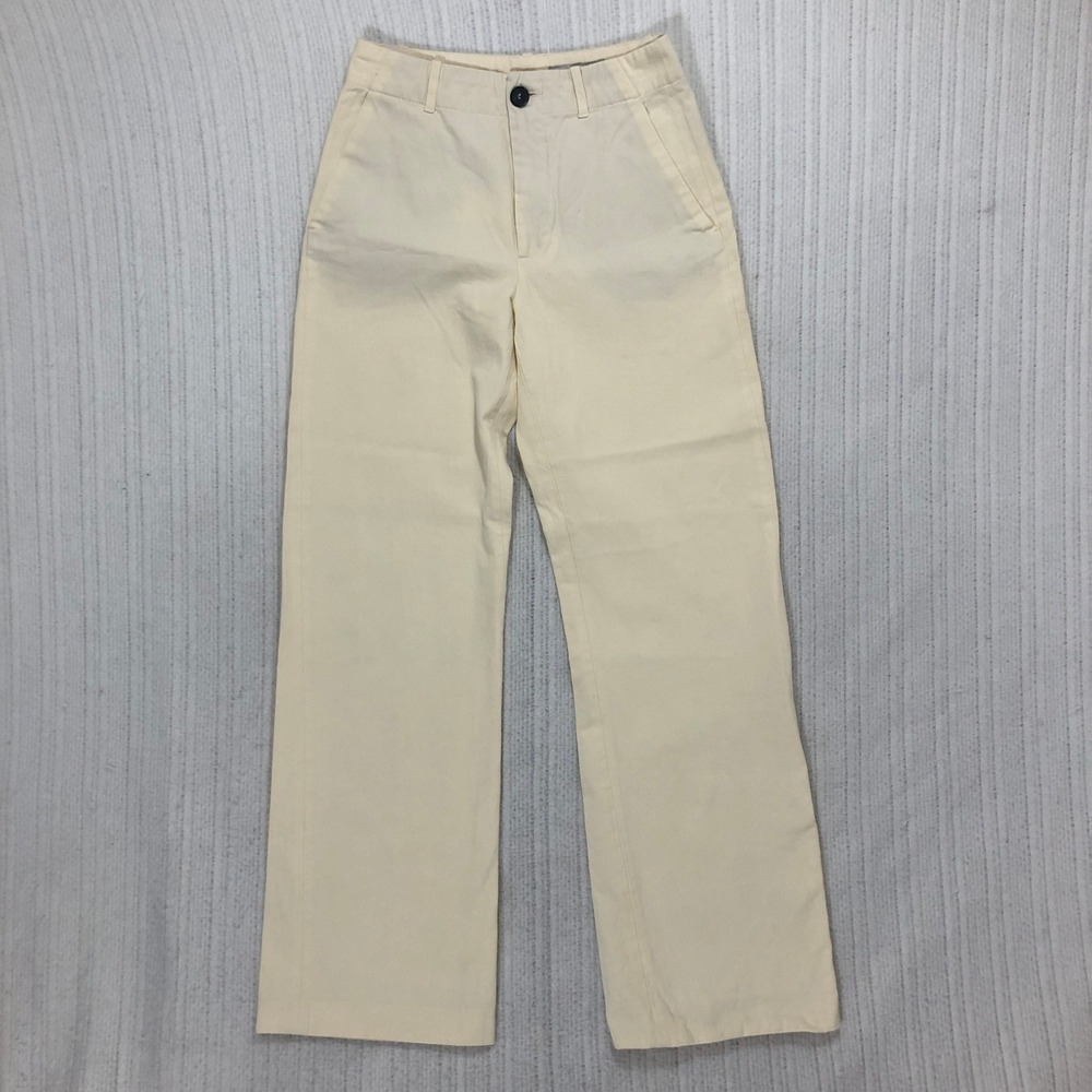 Zara Women's Cream Tailored Trousers XS Straight Leg Dress Pants